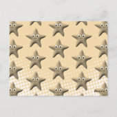 Cute Sepia Starfish Patroon Briefkaart (Achterkant)