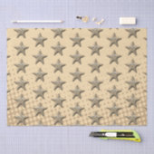 Cute Sepia Starfish Patroon Tissuepapier (Craft)
