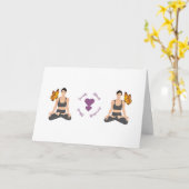 Cute Serendipity Yoga Love Personalize Kaart (Gele Bloem)