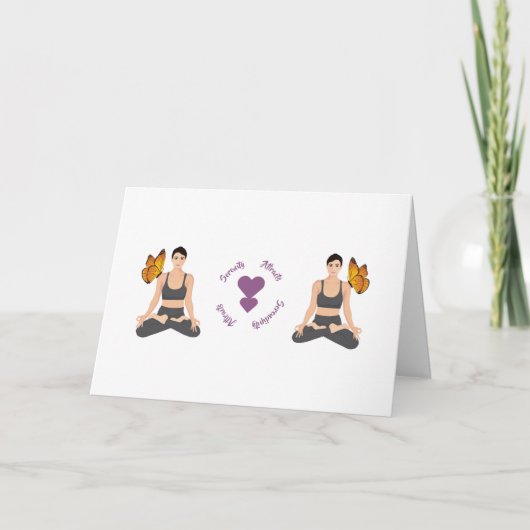 Cute Serendipity Yoga Love Personalize Kaart (Voorkant)