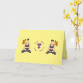 Cute Serendipity Yoga Love Personalize Kaart (Gele Bloem)