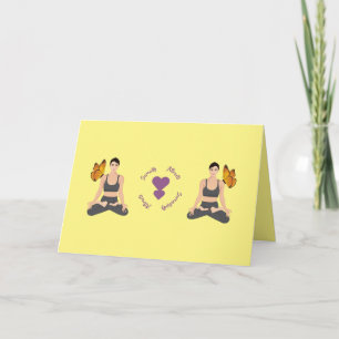 Cute Serendipity Yoga Love Personalize Kaart