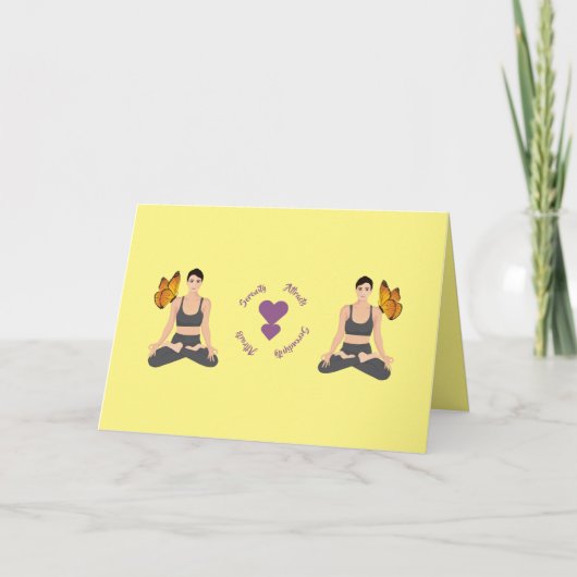Cute Serendipity Yoga Love Personalize Kaart (Voorkant)