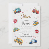 Cute Service Vehicle Birthday bash  Kaart (Voorkant)