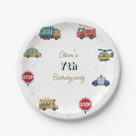 Cute Service Vehicle Birthday bash  Papieren Bordje