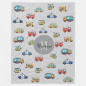 Cute Service Vehicles personalized  Fleece Deken (Voorkant)