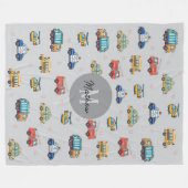 Cute Service Vehicles personalized  Fleece Deken (Voorkant (Horizontaal))