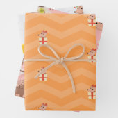 Cute Set 3 Sheets Opossum Posum Wrapping Paper (In situ)