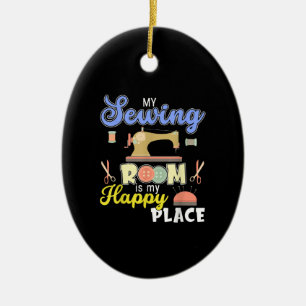 Cute Sewing Gift Quilters Crafting Quilting Keramisch Ornament