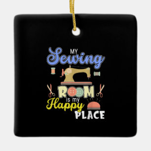 Cute Sewing Gift Quilters Crafting Quilting Keramisch Ornament