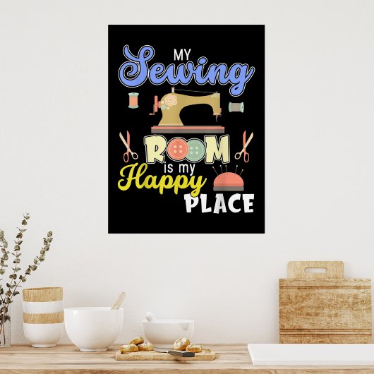 Cute Sewing Gift Quilters Crafting Quilting Poster (Keuken)