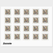Cute sewing lovers add text vierkante sticker (Vel)
