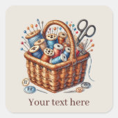 Cute sewing lovers add text  vierkante sticker (Voorkant)