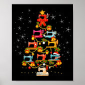 Cute Sewing Machine Christmas Tree Christmas Ornam Poster (Voorkant)