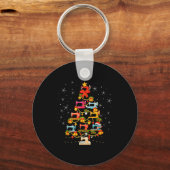 Cute Sewing Machine Christmas Tree Christmas Ornam Sleutelhanger (Voorkant)
