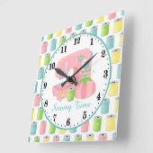 Cute sewing room decor add message vierkante klok (Hoek)
