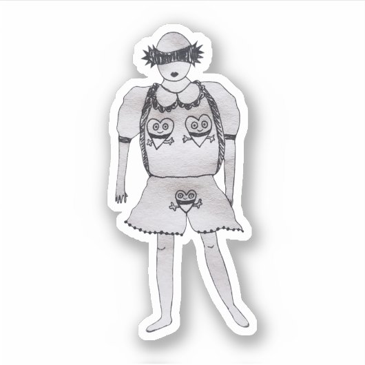 Cute sexy kijk alsjeblieft sticker (Voorkant)
