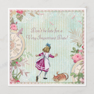Cute Shabby Chic Alice in Wonderland Birthday Kaart