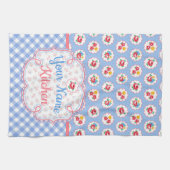 Cute Shabby Chic Floral and Pset Personalized Theedoek (Horizontaal)