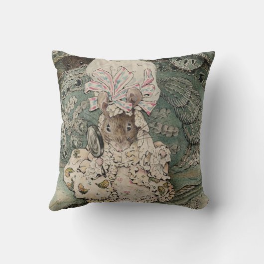 Cute shabby chic marie antoinette muis childrens kussen (Achterkant)