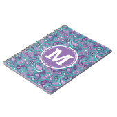 Cute Shabby Chic Paars and blue Paisley Monogram Notitieboek (Linkerzijde)