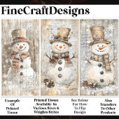 Cute Shabby Chic Sneeuwmannen Beige AL8 Decoupage Tissuepapier