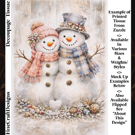 Cute Shabby Chic Snowman Couple FG2L Decoupage Tissuepapier