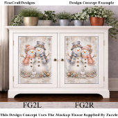 Cute Shabby Chic Snowman Couple FG2L Decoupage Tissuepapier