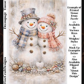 Cute Shabby Chic Snowman Couple FG2R Decoupage Tissuepapier