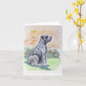 Cute Shaggy Dog Greetings Kaart (Gele Bloem)