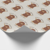 Cute, shaggy Highland koe, aangepast ontwerp Cadeaupapier (Hoek)