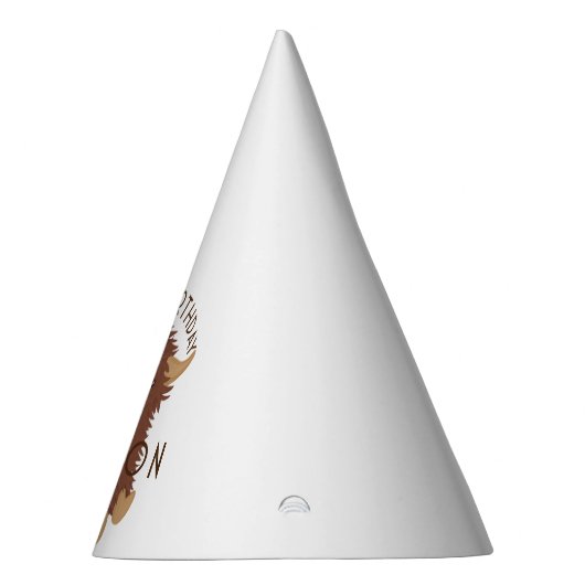 Cute, shaggy Highland koe, aangepast ontwerp Feesthoedjes (Rechts)