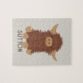 Cute, shaggy Highland koe, aangepast ontwerp Legpuzzel (Horizontaal)