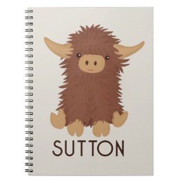 Cute, shaggy Highland koe, aangepast ontwerp Notitieboek
