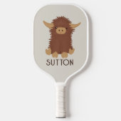 Cute, shaggy Highland koe, aangepast ontwerp Pickleball Paddle (Voorkant)