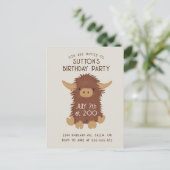 Cute, shaggy Highland koe custom Briefkaart (Staand voorkant)