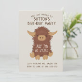 Cute, shaggy Highland koe custom Kaart (Staand voorkant)