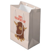 Cute, shaggy Highland koe klaslokalen Valentijn Medium Cadeauzakje (Voorkant Gekanteld)