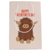Cute, shaggy Highland koe klaslokalen Valentijn Medium Cadeauzakje (Voorkant)