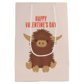 Cute, shaggy Highland koe klaslokalen Valentijn Medium Cadeauzakje (Achterkant)