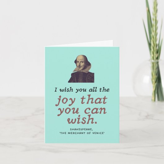 Cute Shakespeare Joy Quote Dark Academia Birthday Kaart (Voorkant)