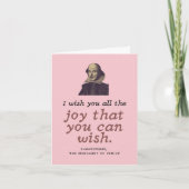Cute Shakespeare Joy Quote Dark Academia Birthday Kaart (Voorkant)
