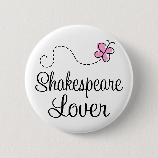 Cute Shakespeare Lover Ronde Button 5,7 Cm (Voorkant)