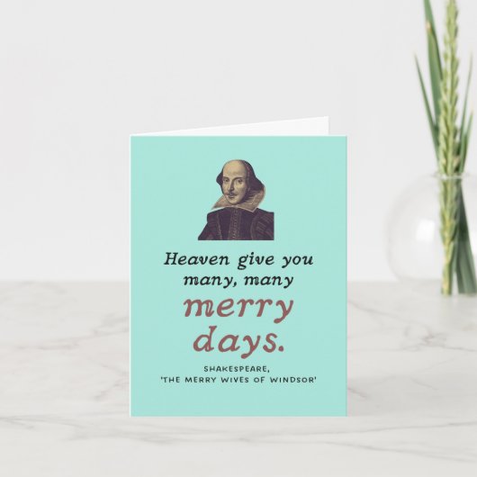 Cute Shakespeare Merry Days Theater Birthday Kaart (Voorkant)
