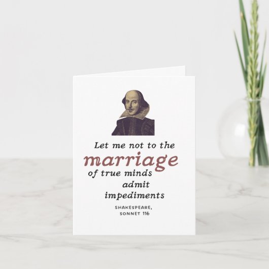 Cute Shakespeare Quote Literary Wedding Verloving Kaart (Voorkant)