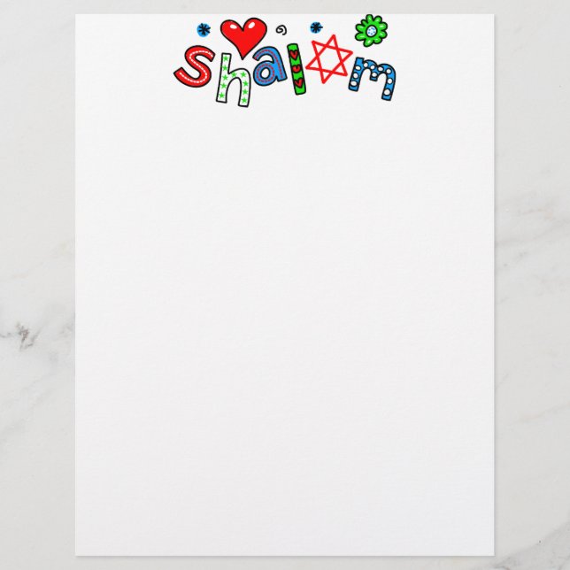 Cute Shalom Greeting Text Expression (Voorkant)