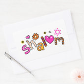 Cute Shalom Greeting Text Expression Rechthoekige Sticker (Envelop)