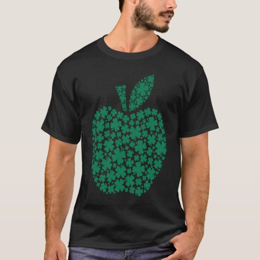 Cute Shamrock C Apple Teacher Student St Patrick's T-shirt (Voorkant)