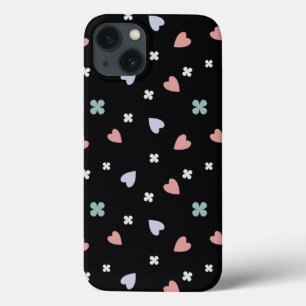 Cute Shamrock Harten Lucky Love Patroon iPhone 13 Hoesje