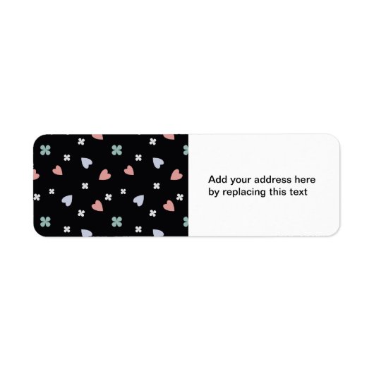 Cute Shamrock Harten Lucky Love Patroon Etiket (Voorkant)